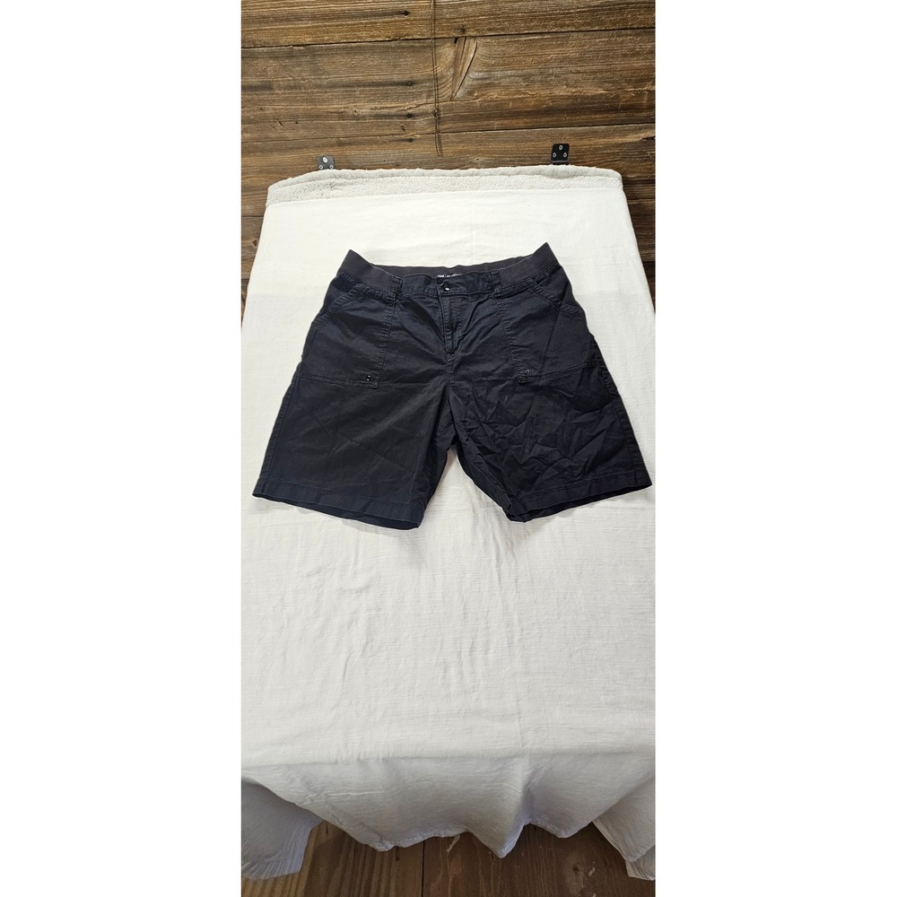 Lee Relaxed Fit Womens Black Casual Shorts Elastic Back Waistband Size 18W